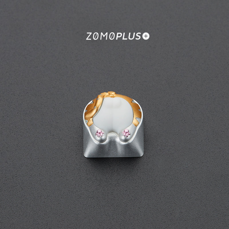 KITTY BUTT ALUMINUM & SILICONE ARTISAN KEYCAP Silver