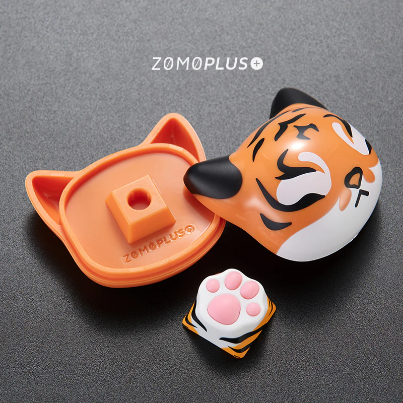 Multi Color ABS & Silicone Kitty Paw Artisan Keyca Tiger